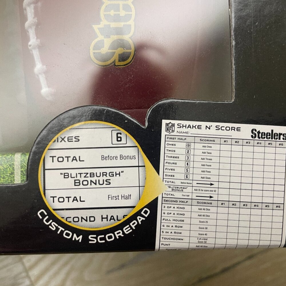 NFL Pittsburgh Steelers Shake N Score Travel Dice Game NEW! - Picture 2 of 4